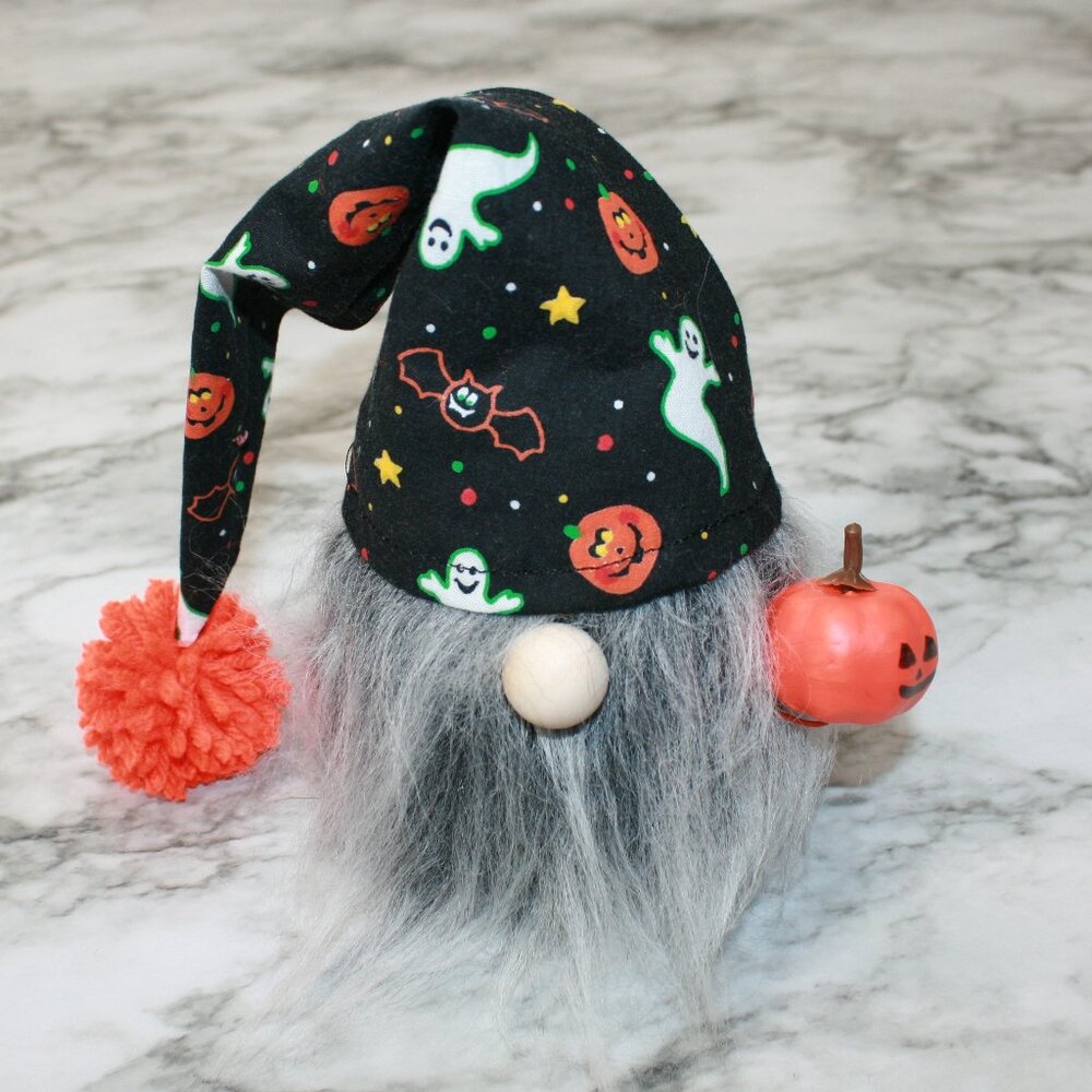 HAND CRAFTED Gnome Pumpkin Ghost Air Freshener Cover Halloween Decor Gray